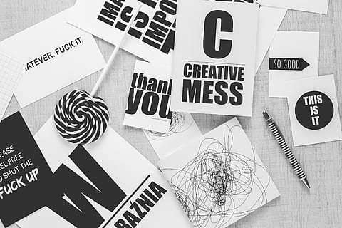 photo, creative, mess paper, beside, pen, lollipop, typography, sentence, black, white, black and white, desk, mess, thinking, word, words, topview, above, top view, still life, paper, no people, text, communication, indoors, high angle view, western script, document, table, close-up, business, capital letter, number, rubber stamp, directly above, variation, studio shot, symbol, 4K, CC0, public domain, royalty free