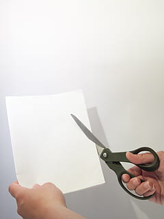 person, skæring, papir, saks, skære, hånd, a4, trevl, snu, menneskelig hånd, menneskelig kropsdel, bedrift, en person, indendørs, kropsdel, kopiere plads, rigtige mennesker, uigenkendelig person, studio skud, hvid baggrund, tæt på, herrer, menneskelig finger, finger, hvid farve, menneskelig lem, blank, menneskeligt ansigt, 2K, CC0, offentligt domæne, royaltyfrie