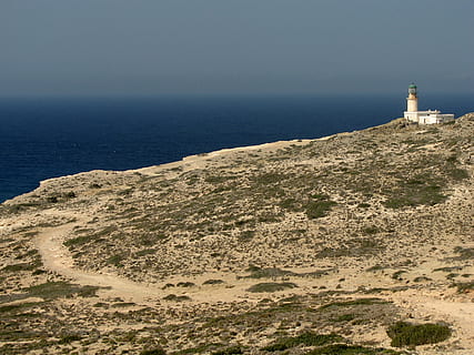 faro, struttura, mare, cielo, navigazione, costa, sicurezza, marittimo, costiero, guida, avvertimento, mediterraneo, Rodes, greco, acqua, esterno dell'edificio, architettura, Torre, struttura costruita, terra, costruzione, orizzonte sull'acqua, orizzonte, natura, scenics - natura, spiaggia, cielo sereno, bellezza nella natura, direzione, nessuno, all'aperto, 2K, CC0, dominio pubblico, privo di copyright