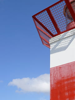maják, scheveningen, Červené, bílý, modrý, vzduch, mraky, seznam, nebe, nízký úhel pohledu, architektura, stavba, exteriér budovy, Příroda, mrak - nebe, den, nikdo, kopie prostor, slunečního světla, venku, věž, budova, bílá barva, sklo - materiál, kov, průmysl, 2K, CC0, veřejná doména, bez autorských práv