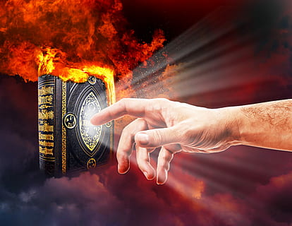 Biblija, liepsna, Ugnis, debesis, šilumos, šviesa, religija, tikėjimas, ranka, deginti, knyga, žmogaus ranka, žmogaus kūno dalis, deginimas, ugnis - gamtos reiškinys, žmonių, suaugusiųjų, finansuoti, ūkyje, verslą, komunikacijos, valiuta, kūno dalis, architektūra, pobūdį, įspėjamasis ženklas, šilumos - temperatūra, pirštu, žmogaus galūnės, 2K, CC0, Viešasis domenas, nemokamai