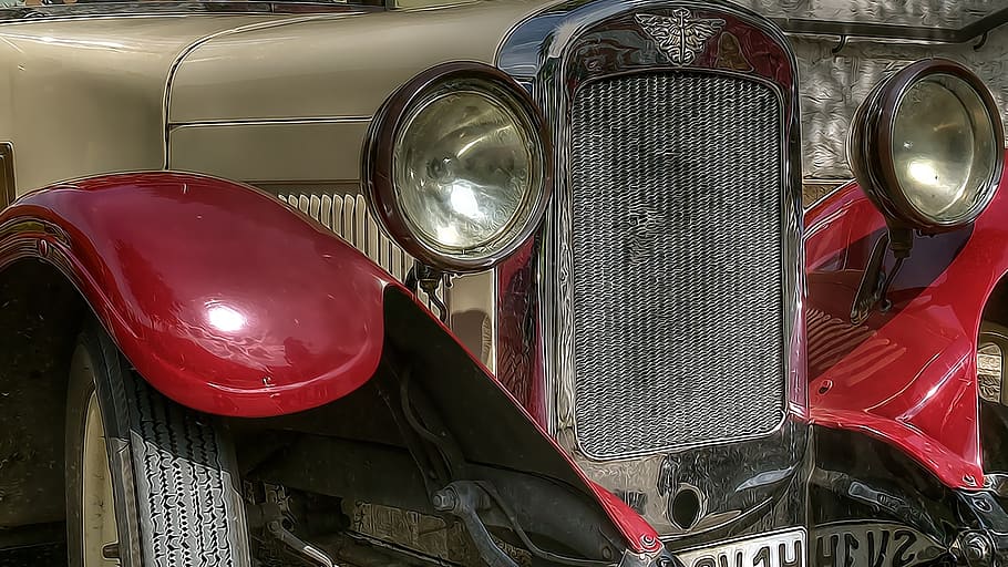 oldtimer, automoció, 1923, automàtic, flitzer, roda, madura, vora, companys, conduir, automòbil, automòbil de cotxes d'època, hdr, vermell, vehicle terrestre, manera de transport, transport, estil retro, faro, cotxe d'època, metall, equips d’il·luminació, cotxe, brillant, cap gent, dia, crom, primer pla, antiguitat, a l'aire lliure, estacionari, 1080P