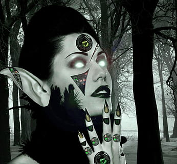 femme, peinture de visage, vampire, créature, cauchemar, les yeux, artificiel, intelligence artificielle, Android, arbre, représentation humaine, représentation, plante, portrait, tronc d'arbre, Vrais gens, art et Artisanat, tronc, ressemblance féminine, photo du visage, la créativité, personnes, journée, jeune adulte, ressemblance masculine, en plein air, fermer, jeune femme, composite numérique, belle femme, 1080P, CC0, domaine public, libre de droits