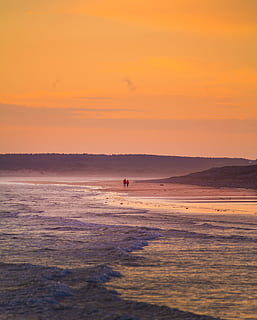 dos, persona, para caminar, arena de playa, foto, costa, dorado, hora, naranja, nube, wafe, arena, árbol, cymru, Wale, North Wale, Oceano, mar, perro, Pareja, compañero, amor, puesta de sol, caminar, playa, cielo, belleza en la naturaleza, paisajes - naturaleza, agua, color naranja, tierra, naturaleza, tranquilidad, escena tranquila, silueta, frente al mar, gente real, una persona, escena no urbana, idílico, estilos de vida, al aire libre, 2K, CC0, dominio público, libre de derechos