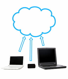 two, white, black, laptop computer, turned, black and white, laptop computers, business, client, cloud, communication, computer, computing, concept, connection, content, data, internet, laptop, modern, network, notebook, phone, technology, transfer, trend, web, global communications, wireless technology, computer equipment, computer network, white background, cloud - sky, no people, desktop pc, white color, indoors, computer monitor, portable information device, studio shot, table, 5K, CC0, public domain, royalty free