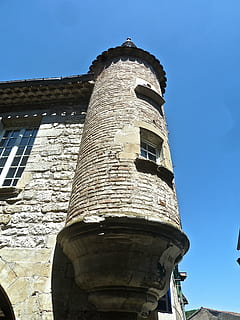 torretta, angolo, Torre, fortificazione, difesa, merlo, protezione, Inquadratura dal basso, architettura, cielo, struttura costruita, esterno dell'edificio, storia, il passato, cielo sereno, giorno, natura, nessuno, blu, costruzione, luce del sole, antico, destinazioni di viaggio, all'aperto, vecchio, viaggio, muro di pietra, antica civiltà, 4K, CC0, dominio pubblico, privo di copyright