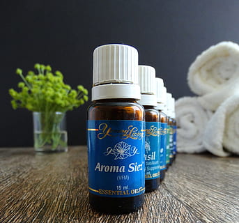 aroma siez oil bottles, white, towels, essential oils, wellness, massage, aromatherapy, spa, healthcare and medicine, bottle, container, indoors, plant, medicine, table, no people, close-up, jar, food, text, wood - material, still life, western script, food and drink, blue, nature, label, herb, 4K, CC0, public domain, royalty free
