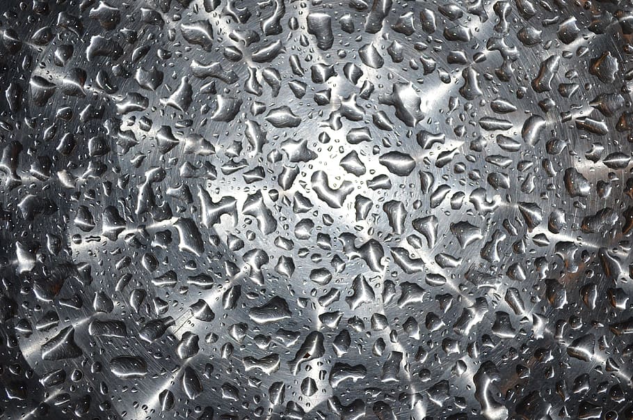gocce, pioggia, sfondo, liquido, riflessione, radiale, purezza, superficie, freschezza, acqua, fotogramma intero, sfondi, nessuno, modello, strutturato, avvicinamento, in casa, natura, giorno, bagnato, vista dall'alto, congelato, ghiaccio, temperatura fredda, far cadere, grigio, metallo, color argento, goccia di pioggia, 4K