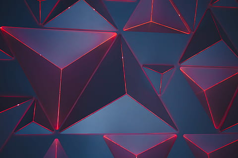 blå, rød, trekanter tapet, untitled, abstrakt, mønster, pyramide, trekant, neon, geometriske, lyserød, baggrund, tapet, baggrunde, trekant form, form, geometrisk form, design, kreativitet, ingen mennesker, fuld ramme, Kunst og håndværk, diamantformet, tredimensionale, videnskab, tæt på, teknologi, sammensætning, luksus, lilla, Stærkt oplyst, 5K, CC0, offentligt domæne, royaltyfrie