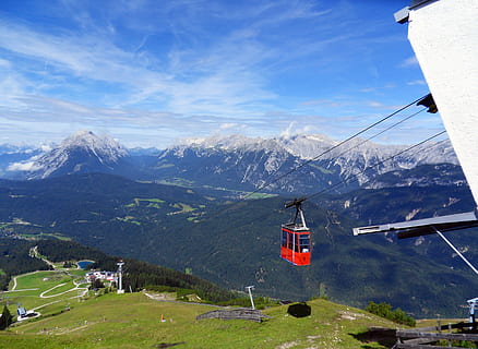 paysage, Montagne, la nature, sommet, L'Autriche, été, randonnée, Alpes, alpages, bleu, ciel, chaîne de montagnes, transport, mode de transport, téléphérique, paysages - nature, téléphérique aérien, beauté dans la nature, personne, journée, câble, architecture, nuage - ciel, remontées mécaniques, scène tranquille, environnement, plante, scène non urbaine, en plein air, montagne au sommet enneigé, 4K, CC0, domaine public, libre de droits