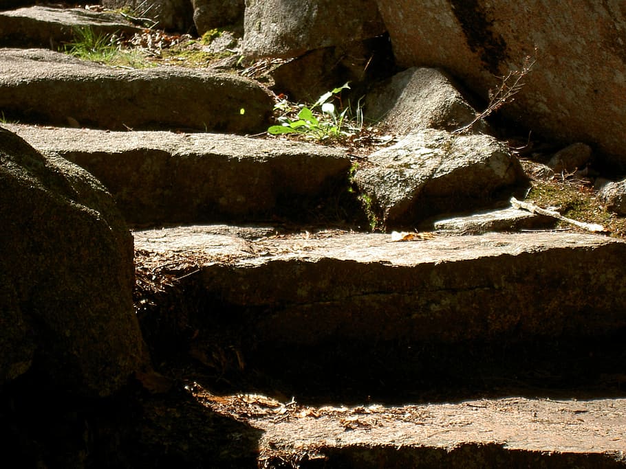 pietra, passaggi, sentiero, scala, modo, pietre, passo, camminare, a piedi, passaggio, rustico, natura, roccia, solido, luce del sole, roccia - oggetto, giorno, nessuno, all'aperto, ombra, acqua, formazione rocciosa, avvicinamento, la tranquillità, architettura, terra, pianta, animali allo stato selvatico, albero, foresta, acqua corrente, 1080P