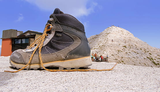 boot, mountain, top, refuge, fraccaroli, walk, boots mountains, hiking shoes, shoes mountain, boots, hiking, sky, transportation, nature, no people, architecture, day, built structure, building exterior, land, outdoors, mode of transportation, travel, landscape, cloud - sky, travel destinations, sunny, history, desert, industry, 4K, CC0, public domain, royalty free