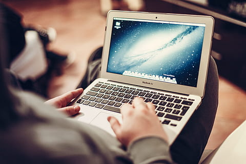 person, using, macbook air, macbook, notebook, apple, device, mockup, computer, communication, display, equipment, internet, learning, writing, student, technology, wireless technology, laptop, connection, using laptop, adult, human hand, computer network, people, business, typing, hand, human body part, computer equipment, close-up, working, business person, keyboard, surfing the net, global communications, 5K, CC0, public domain, royalty free