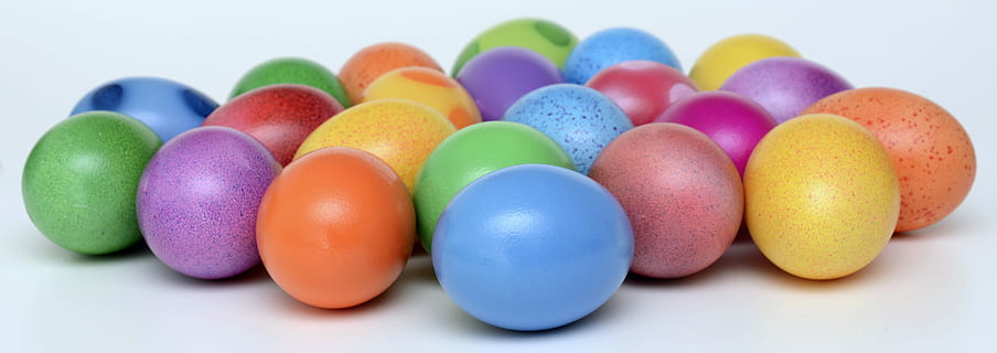 assorted-color easter eggs, easter eggs, colorful, easter, happy easter, color, easter theme, delicious, cheerful, colored, boiled eggs, yellow, orange, pink, purple, blue, green, cooked, hartgekocht, egg shaped, easter celebration, header, banner, multi colored, studio shot, large group of objects, egg, easter egg, food and drink, variation, food, no people, in a row, choice, indoors, celebration, candy, vibrant color, sweet food, close-up, group of objects, order, 5K, CC0, public domain, royalty free