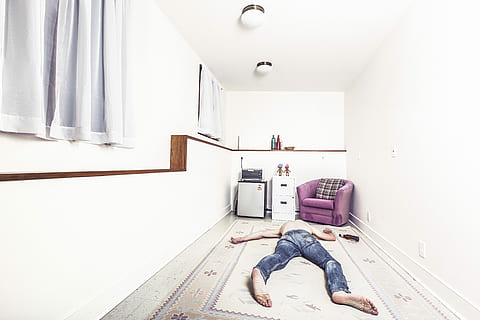 man, sleeping, white, carpet, people, whimsical, lazy, drinking, drunk, alcoholic, passed, out, floor, room, guy, jeans, strange, apartment, dead, funny, dark, bad, shirtless, feet, indoors, home Interior, domestic Room, bed, flooring, architecture, no People, bedroom, window, residential Building, house, one person, adults only, casual clothing, lying down, full length, relaxation, men, adult, day, living room, males, lying on back, sadness, depression - sadness, 5K, CC0, public domain, royalty free