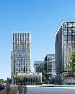 villa, representación, visualización, arquitectura, visualización 3d, visualización arquitectónica, paisaje, edificio, cgi, escena urbana, edificio de oficinas, moderno, exterior del edificio, estructura construida, negocio, rascacielos, ciudad, cielo, cielo limpio, oficina, edificio de oficinas exterior, naturaleza, día, luz del sol, material de vidrio, nadie, copia espacio, azul, al aire libre, altura maxima, Distrito financiero, 2K, CC0, dominio público, libre de derechos