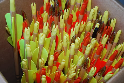 bow, aiming, arrow, aim, archery, archer, collection, sport, arrows, set, still life, large group of objects, choice, no people, high angle view, close-up, indoors, variation, abundance, container, multi colored, red, freshness, food, food and drink, sweet food, sweet, indulgence, plastic, repetition, temptation, 4K, CC0, public domain, royalty free