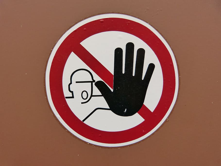 escut, advertiment, atenció, warnschild, nota, punt perillós, símbol, vermell, negre, blanc, senyal d'advertència, perill, primer pla, exclusió, dia, signe, comunicació, prohibit, color negre, representació, representació humana, cercle, signe d'informació, cap gent, informació, forma geomètrica, forma, funció de construcció de parets, Color blanc, orientació, seguretat, símbol d’avís, 4K