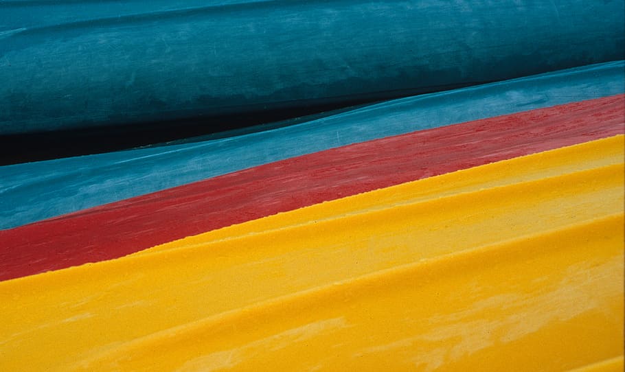 untitled, texture, red, yellow, blue, boat, line, watercraft, kayaking, kayak, color, colour, three, travel, vacation, primary color, multi colored, backgrounds, full frame, no people, art and craft, creativity, pattern, abstract, close-up, vibrant color, variation, striped, textured, choice, abstract backgrounds, paint, painted, textured effect, saturated color, 4K