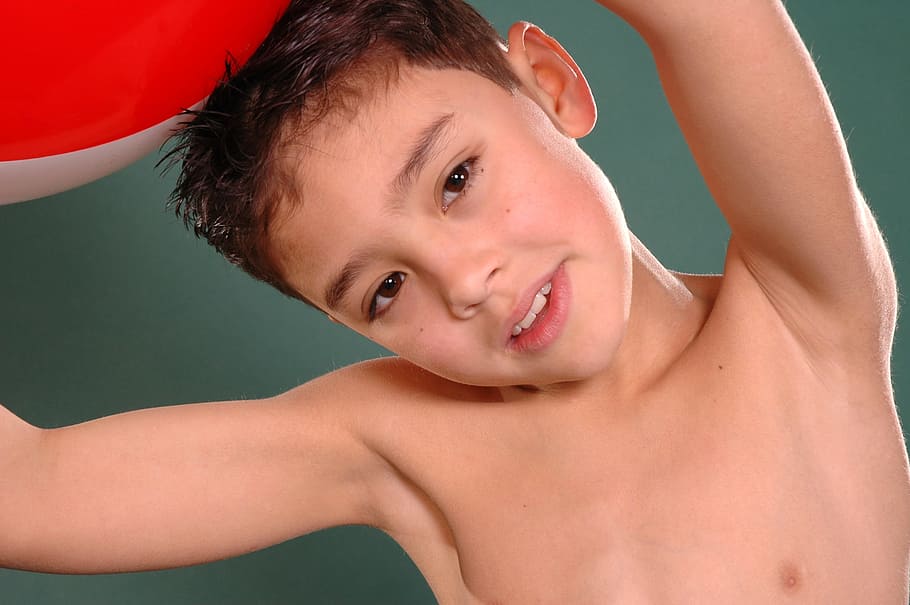 cute, guy, model, young, portrait, one person, headshot, human body part, shirtless, looking at camera, child, childhood, indoors, offspring, body part, human arm, men, emotion, smiling, boys, males, happiness, arms raised, human limb, mouth open, teenager, 2K