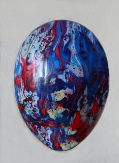 Pasen, paasei, easter egg schilderij, ei, kleurrijk, kleur, multi gekleurd, enkel object, binnenshuis, detailopname, gebied, witte achtergrond, kunst en ambacht, studio opname, geen mensen, creativiteit, stilleven, wereldbol - door de mens gemaakt object, patroon, vorm, ambacht, ontwerp, verf, cirkel, tafel, 2K, CC0, publiek domein, royaltyvrij