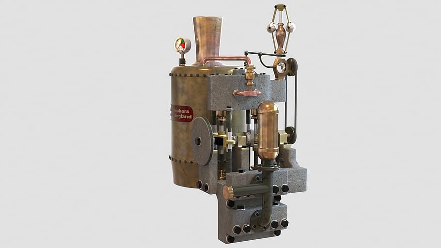 vapor, motor, 1908, vintage, vehicle, històric, indústria, tir de l'estudi, tecnologia, a l'interior, cap gent, maquinària, equipament, sol objecte, tallar, primer pla, fons blanc, còpia espai, fabricació d’equips, precisió, art i artesania, eina de treball, part de la màquina, material, fabricació, metall, equipament industrial, indústria del metall, 1080P