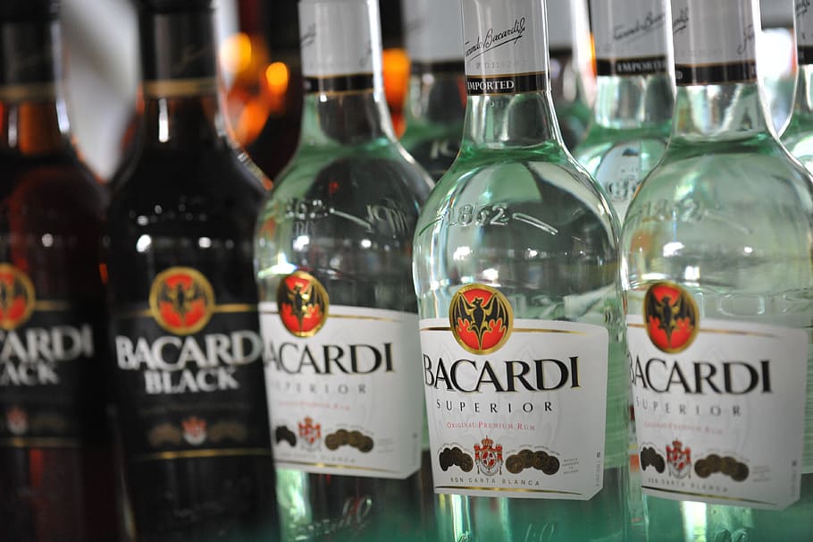 ampolles de licor bacardi, cocció, modulació, barra, bacardi, memòria de només lectura, alcohol, beure, ampolla, en fila, ampolla de vi, text, contenidor, a l'interior, menjar i beguda, guió occidental, vidre - material, cap gent, transparent, refresc, comunicació, primer pla, elecció, gran grup d'objectes, variació, etiqueta, vidre, 4K