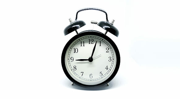 black, twin-bell alarm clock, displaying, 9:03, time, clock, deadline, timer, alarm clock, watch, minute, circle, number, retro, analog, white background, studio shot, cut out, minute hand, indoors, no people, single object, metal, black color, retro styled, white color, close-up, man made, clock face, night, checking the time, 4K, CC0, public domain, royalty free