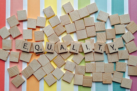 pile, scrabble tile, Equal, Lgbt, Equality, Pride, Rights, rainbow, symbol, large group of objects, adhesive note, stack, abundance, reminder, text, indoors, still life, no people, communication, multi colored, wood - material, toy block, arrangement, western script, letter, creativity, close-up, high angle view, art and craft, table, block, message, 2K, CC0, public domain, royalty free