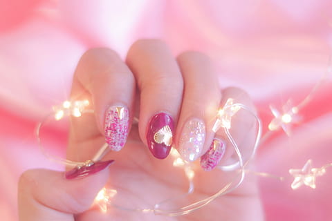 woman, showing, nail art, women, manicure, jewelry, fingernail, close-up, beauty, human Hand, luxury, females, beauty Product, fashion, beautiful, glamour, shiny, people, pink Color, human Finger, human body part, one person, adult, hand, body part, finger, nail, nail polish, focus on foreground, holding, purple, 1080P, CC0, public domain, royalty free