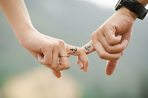 two, person, showing, anchor finger tattoos, hands, love, couple, together, fingers, people, family, human, concept, young, touch, abstract, heart, happy, human Hand, women, men, hand, two people, human body part, couple - relationship, heterosexual couple, adult, togetherness, positive emotion, close-up, young couple, emotion, holding, boyfriend, focus on foreground, 4K