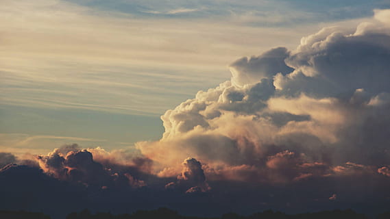 white, grey, clouds, clouds during sunset, sky, cloud, cloudscape, weather, nature, cloud - Sky, blue, outdoors, sunset, backgrounds, scenics, summer, air, beauty In Nature, day, dusk, heaven, sunlight, scenics - nature, no people, dramatic sky, tranquility, storm, environment, atmosphere, idyllic, tranquil scene, wind, softness, ominous, meteorology, 2K, CC0, public domain, royalty free
