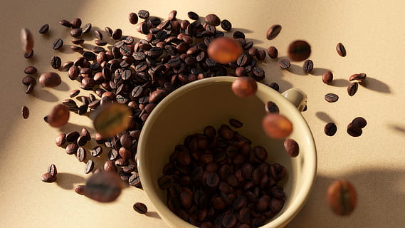 Kaffee, Tasse, Tabelle, Korn, Kaffeebohnen, Gerösteter Kaffee, Körner, Nahansicht, Tasse Kaffee, Bohnen, Koffein, Lebensmittel, Arabica, gebraten, Zuhause, Essen und Trinken, Frische, große gruppe von gegenständen, drinnen, geröstete Kaffeebohne, Samen, Obst, Schokolade, Kaffee trinken, gesundes Essen, Getränk, Stillleben, braun, keine Leute, getrocknetes Essen, Fülle, 5K, CC0, gemeinfrei, lizenzfrei